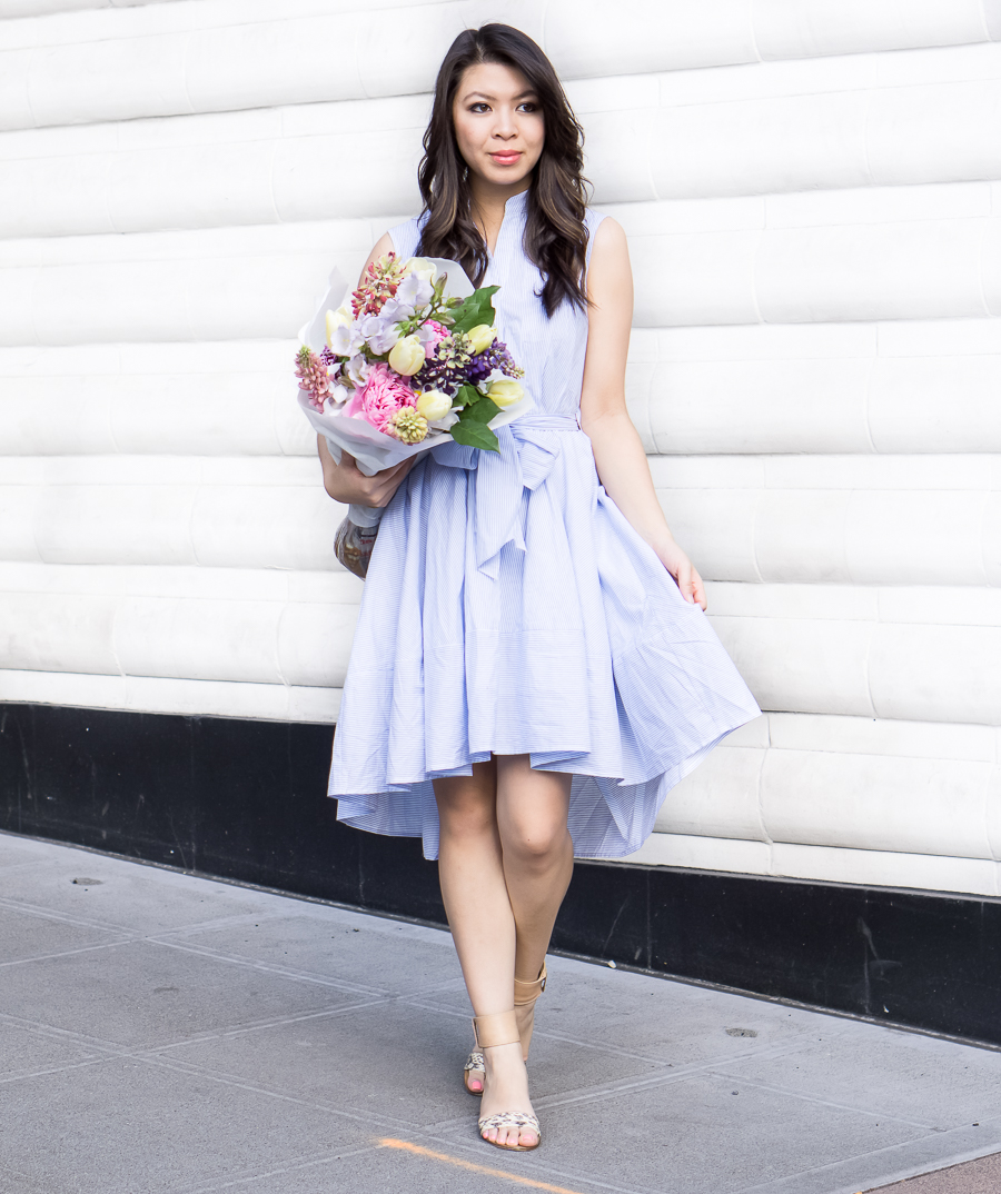 flare striped dress, cute summer outfit