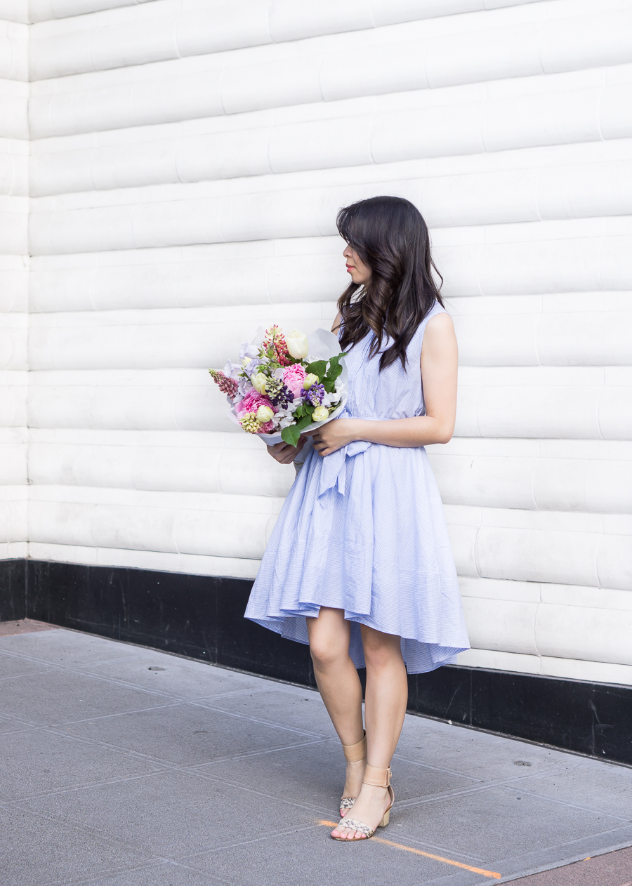flare striped dress, cute summer outfit