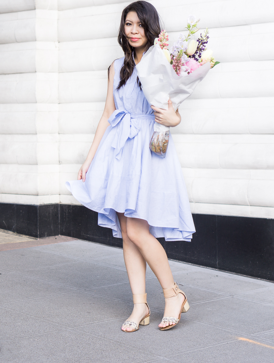 flare striped dress, cute summer outfit