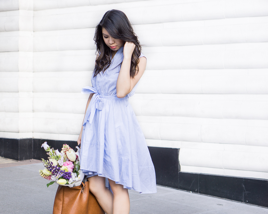 flare striped dress, cute summer outfit
