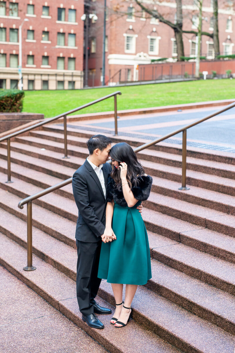 Seattle engagement photos at Seattle Public Library, Seattle fashion blogger Just A Tina Bit, Seattle holiday shoot, couples shoot, couples session