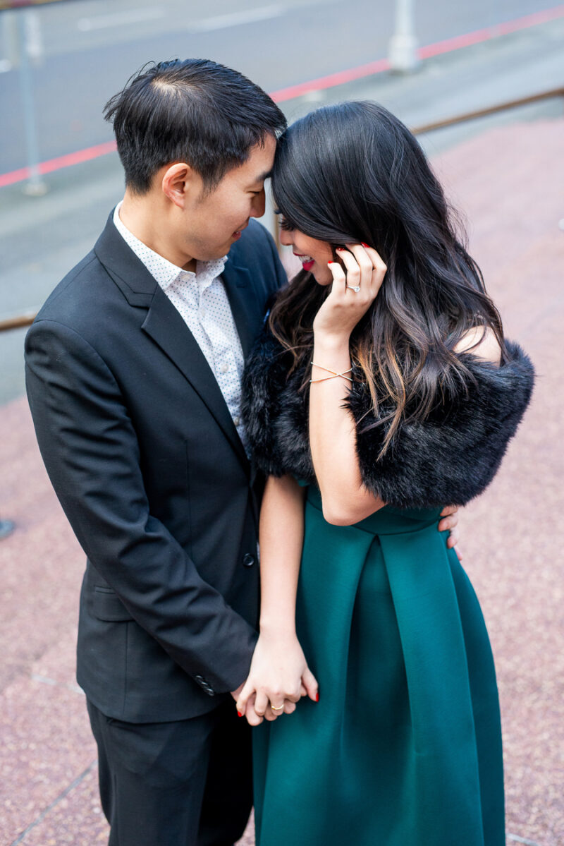Seattle engagement photos at Seattle Public Library, Seattle fashion blogger Just A Tina Bit, Seattle holiday shoot, couples shoot, couples session
